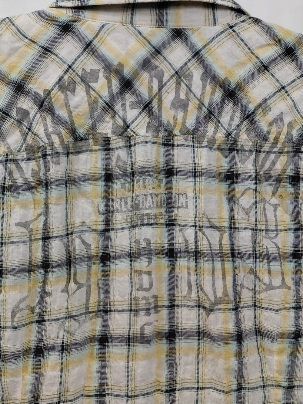 Harley Davidson Long Sleeve Gauze Button Up Shirt Women's Size Large Snap Button